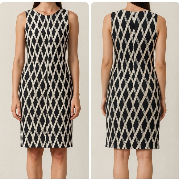 J. McLaughlin Dresses & Skirts - J. McLaughlin sleeveless workwear dress with diamond pattern, size S